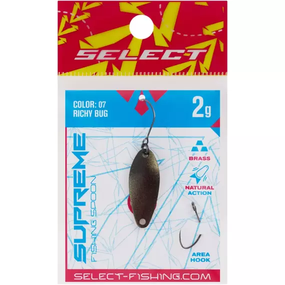 Блешня Select Supreme 2.0g 27mm #07 Richy Bug, Вага блешні: 2.0, Колір блешні: #07 Richy Bug, фото , изображение 2